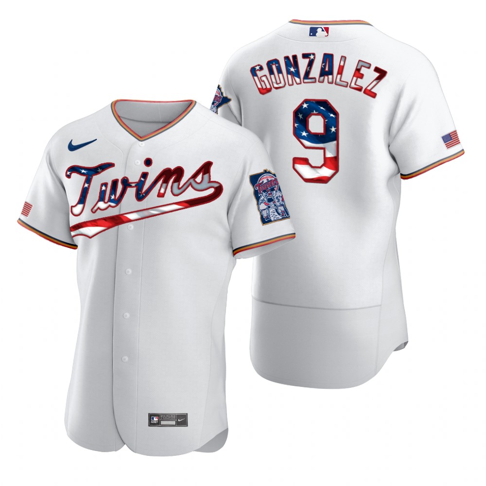 Cheap Minnesota Twins 9 Marwin Gonzalez Men Nike White Fluttering USA Flag Limited Edition Authentic MLB Jersey
